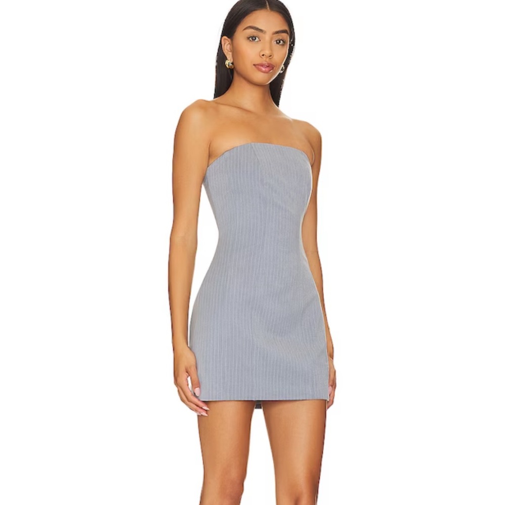 X Revolve Quinn Dress in Grey Stripe